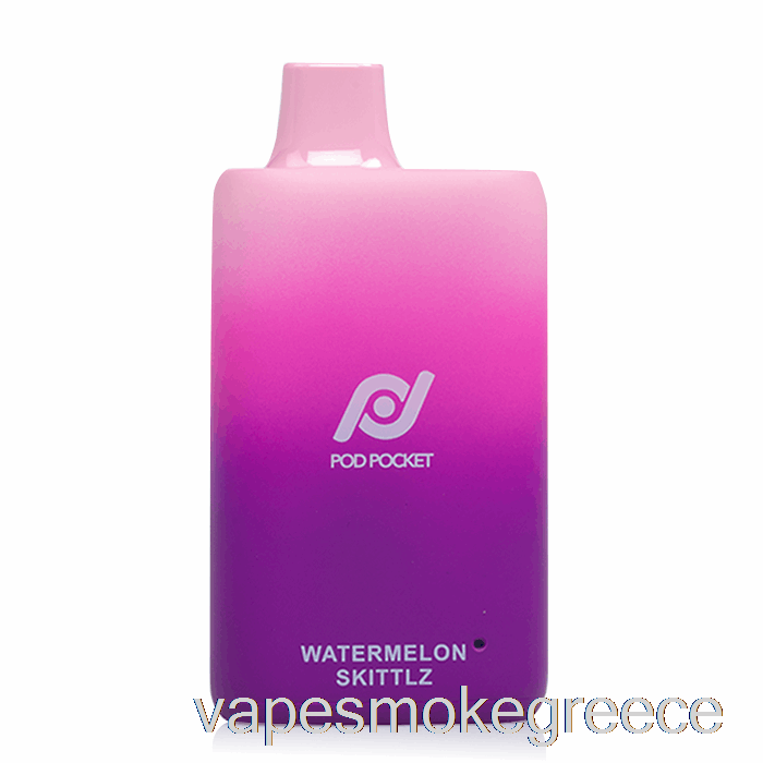 Vape Greece Pod Pocket 7500 0% μηδενική νικοτίνη μιας χρήσης καρπούζι Skittlz
